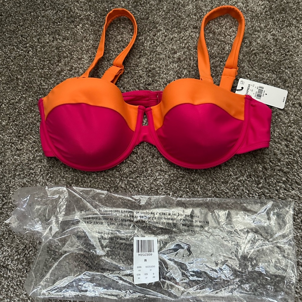 Express Pink and Orange Bikini Top